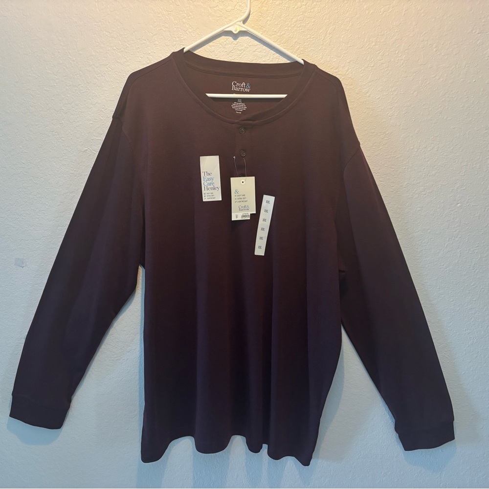 Croft & Barrows Long Sleeve pull over shirt XXL NWT